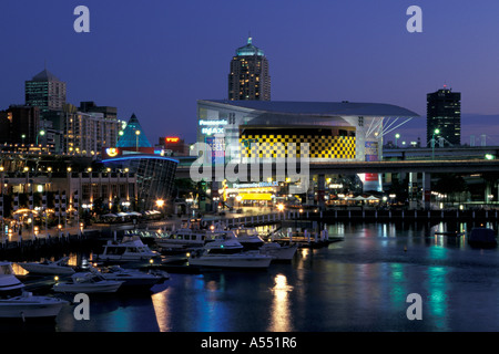 Darling Harbour di notte Sydney Australia Foto Stock