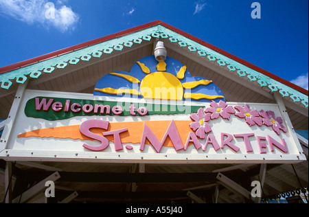 Ingresso dal molo Phillipsburg St Maarten Caraibi Foto Stock