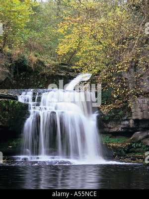 Di West Burton (o Cauldron) cade in Wensleydale, North Yorkshire, si trova a breve distanza a piedi dal villaggio verde Foto Stock