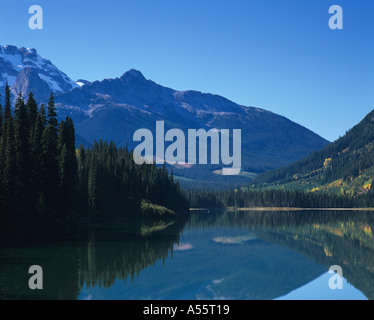 Duffey Lake è un popolare vista lungo la Highway 99 in British Columbia, Canada Foto Stock