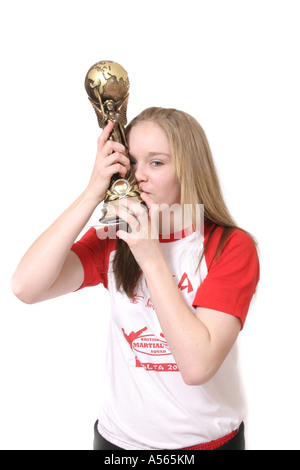 Il Britannico campione del mondo junior calcio femminile boxer Imogen Shayler. Foto Stock