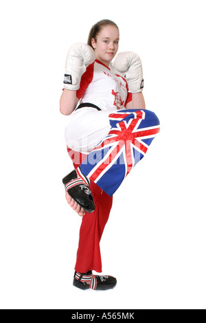 Britannico Junior Campione del Mondo Kick Boxer Imogen Shayler Foto Stock