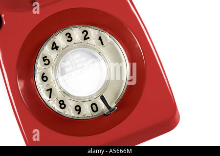 Retrò degli anni Settanta Telefono rosso Foto Stock