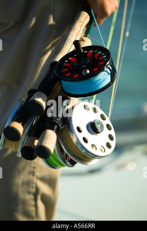 Acqua di sale Fly Fishing equipment Foto Stock