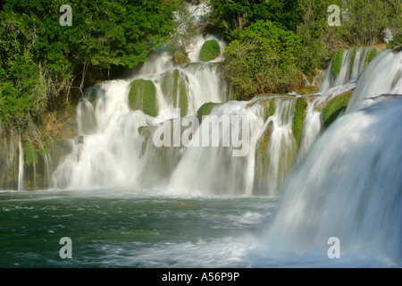 Kaskaden des Skradinski Buk Krka Nationalpark Kroatien cascate di Skradinski Buk Parco Nazionale di Krka Croazia Foto Stock