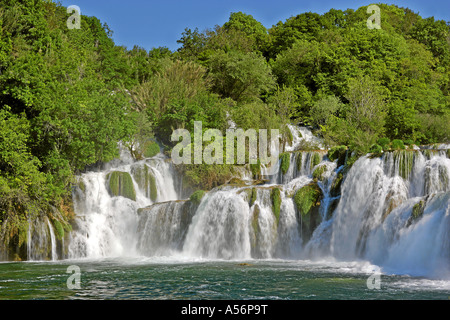 Kaskaden des Skradinski Buk Krka Nationalpark Kroatien cascate di Skradinski Buk Parco Nazionale di Krka Croazia Foto Stock