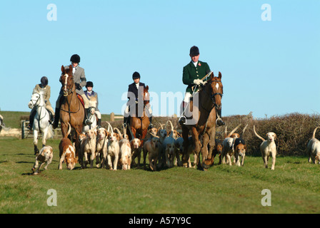 Heythrop suoneria incontro finale nr Chadlington Oxfordshire Foto Stock