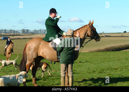 Heythrop suoneria incontro finale nr Chadlington Oxfordshire Foto Stock