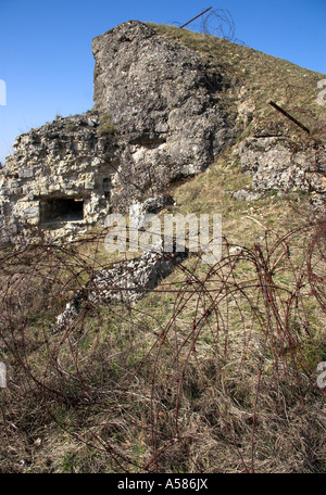 Rovine di Fort Vaux, campo di battaglia di Verdun, Lorena, Francia Foto Stock