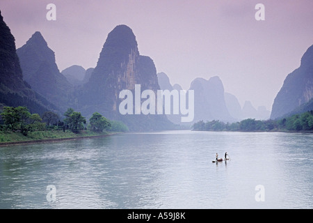 Il fiume Li vicino Yangshou, Cina Foto Stock