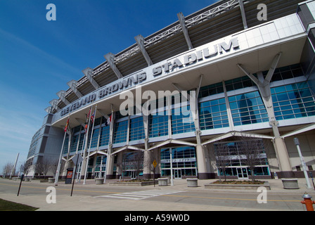 Downtown Cleveland Ohio sightseeing punti di riferimento e attrazioni turistiche al Cleveland Browns Stadium di calcio Foto Stock