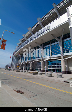 Downtown Cleveland Ohio sightseeing punti di riferimento e attrazioni turistiche al Cleveland Browns Stadium di calcio Foto Stock