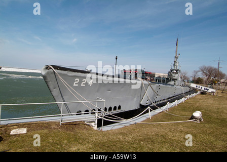 Downtown Cleveland Ohio sightseeing punti di riferimento e attrazioni turistiche di USS Cod Sommergibile Foto Stock