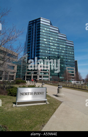 Architettura di vetro downtown Cleveland Ohio sightseeing punti di riferimento e attrazioni turistiche Foto Stock