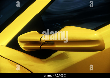 Lamborghini Diablo italiano super car drivers giallo lato specchietto laterale Foto Stock