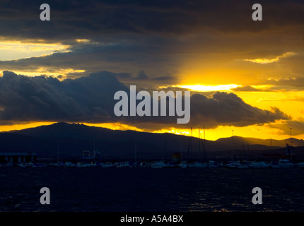 Tramonto a Gibilterra s harbour aprile 2006 Foto Stock