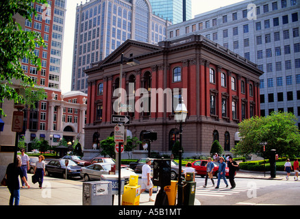 Boston, Massachusetts Street Street, gente che cammina in centro. New England, Nord America USA Foto Stock