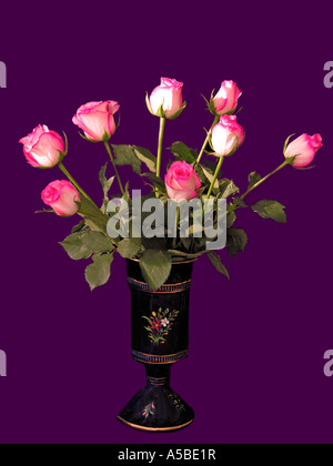 Rose in un vaso Foto Stock