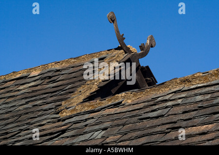 Dettagli su una Hani minoranza etnica Akha casa in legno Gelanghe Xishuangbanna Cina Foto Stock