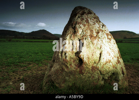 Pietra PERMANENTE SU UNA LINEA LEY A NEW RADNOR POWYS GALLES foto da John ROBERTSON Foto Stock