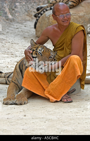 Tiger tempio vicino a Kanchanaburi Thailandia Foto Stock