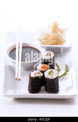 Piatto di sushi Foto Stock