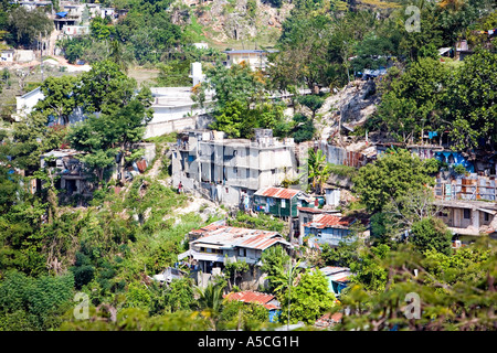 Jamaica Montego Bay bidonville sulla montagna Foto Stock