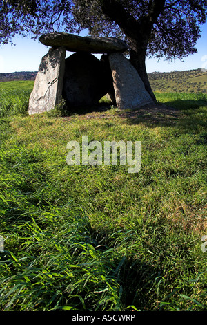 Andreiros Dolmen in Crato, Portalegre, Portogallo. Foto Stock
