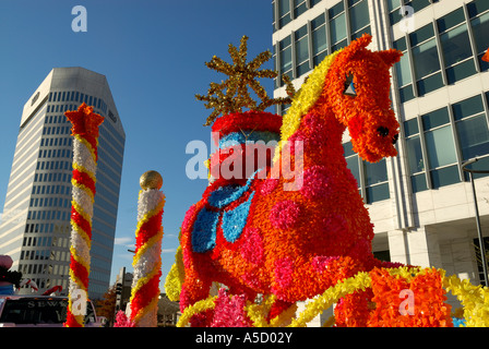 Parata di Natale nel centro cittadino di Dallas, Texas Foto Stock