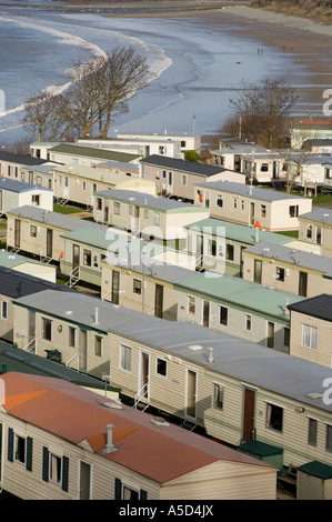 Nuova banchina ceredigion roulotte statiche sul sito di Cardigan Bay sulla costa del Galles, Regno Unito Foto Stock