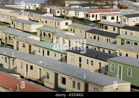 New Quay galles Ceredigion REGNO UNITO: file di case mobili in roulotte statiche sito Foto Stock