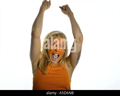 Calcio femminile della ventola dal Paesi Bassi Foto Stock