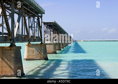 Vecchio Seven Mile Bridge in Florida Keys Foto Stock
