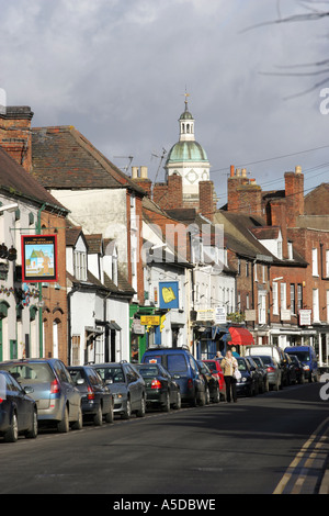 Vista lungo la vecchia strada, Upton su Severn, Worcestershire, Regno Unito. Foto Stock