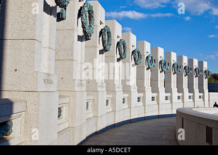 Il Memoriale della Seconda guerra mondiale a Washington DC, Stati Uniti d'America Foto Stock