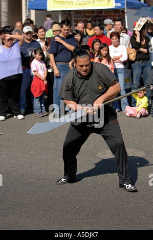 Arti marziali dimostrazione presso il 2006 Lanterna cinese Festival di Monterey Park California Foto Stock