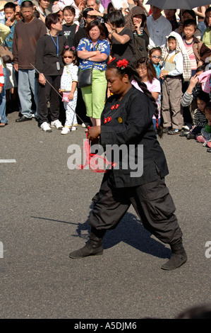 Arti marziali dimostrazione presso il 2006 Lanterna cinese Festival di Monterey Park California Foto Stock