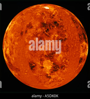 Venere preso dalla sonda spaziale robotica Magellana che utilizza il radar di apertura sintetica per misurare il campo gravitazionale planetario 1990 Foto Stock
