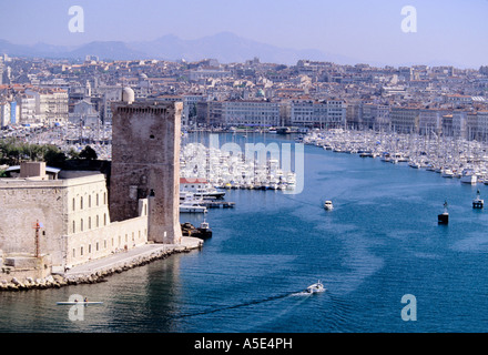 Vista aerea di Marsiglia PORTO VECCHIO FRANCIA Foto Stock
