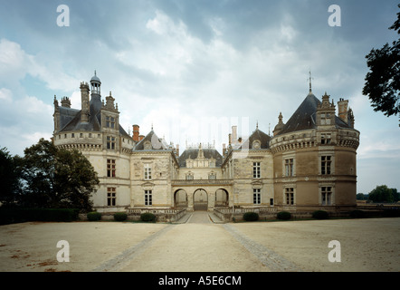 Le Lude, Schloß, Blick von Westen in den Hof Foto Stock