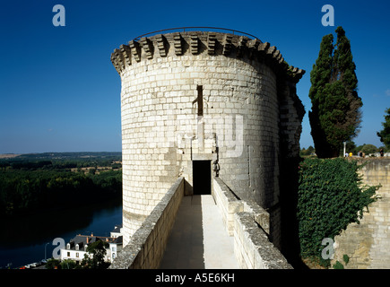 Chinon, Schloß, Blick auf das Chateau du Coudray Foto Stock