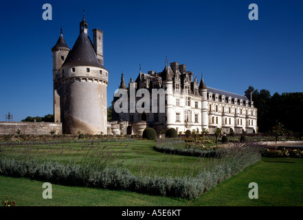 Chenonceaux, chateau-de-Chenonceau, Garten der Katharina von Medici Foto Stock