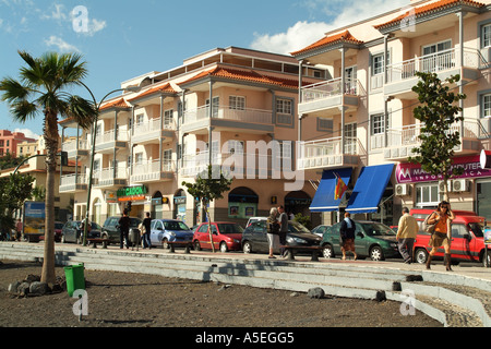 Candelaria una piccola città balneare sulla costa est di Tenerife Canarie Spagna Foto Stock