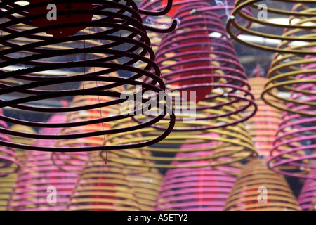 Bobine di incenso il Tempio di Tin Hau, Kowloon Hong Kong Cina Foto Stock