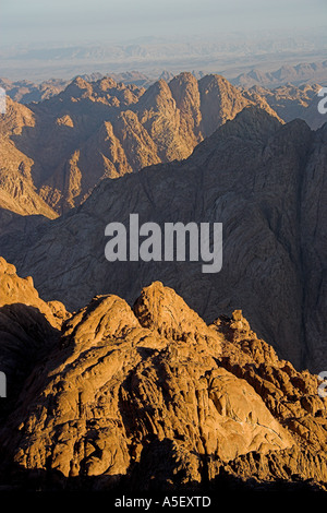 Mosè Mountain, la penisola del Sinai, Egitto. Dove Dio tramandati i Dieci Comandamenti di Mosè Foto Stock