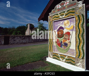 Annuale tradizionale floreali un 'Ben Dressing' a 'Ashford nell'acqua' Derbyshire "Gran Bretagna" Foto Stock