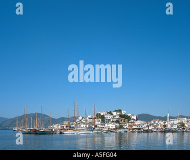 Il porto e la Città Vecchia, Marmaris, Turchia Foto Stock