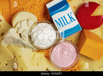 Prodotti lattiero-caseari Foto Stock
