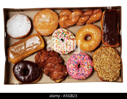 Scatola di ciambelle Foto Stock