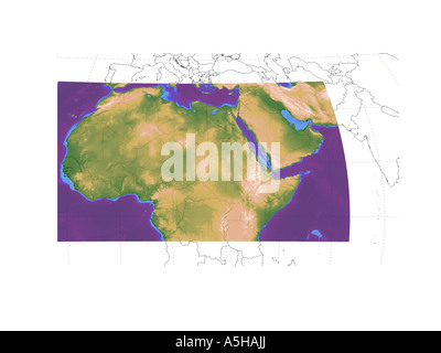 Nord Africa Mare Rosso arabia saudita mappa topografica regione del globo Foto Stock